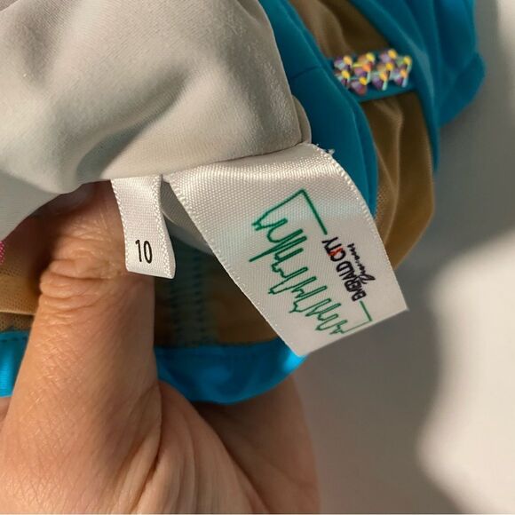 Custom made solo dance costume hot pink neon rhinestone 2 piece set child 10 - Picture 9 of 13